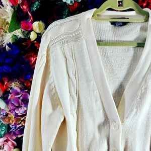 Vintage Nordstrom White Cotton Cardigan